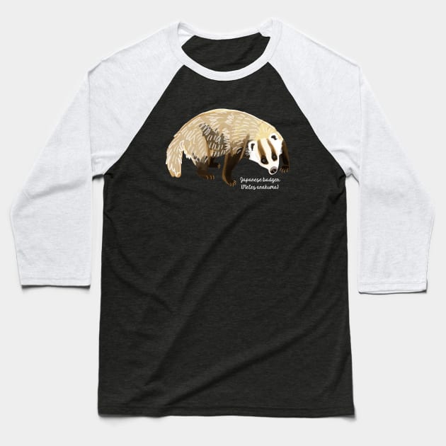 Anakuma the Japanese Badger Baseball T-Shirt by belettelepink